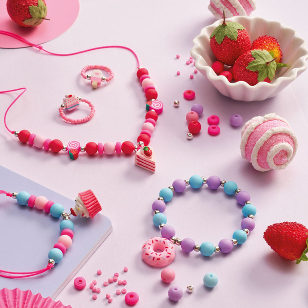 Zestaw kreatywny do tworzenia biżuterii Słodkości dla dzieci 6 lat+, Janod