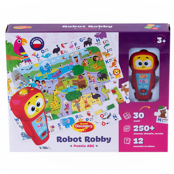 Robot Robby interaktywne puzzle ABC dla dzieci 3 lata+, Dumel Discovery