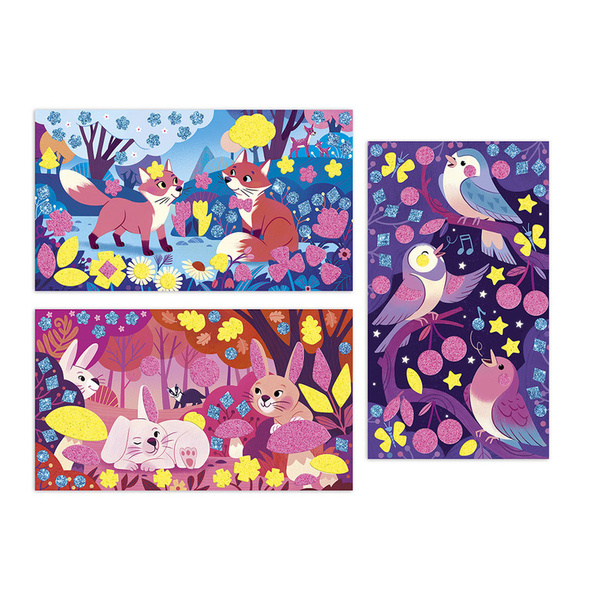 Zestaw kreatywny naklejki piankowe Leśni przyjaciele, dla dzieci, 6 lat+, Janod