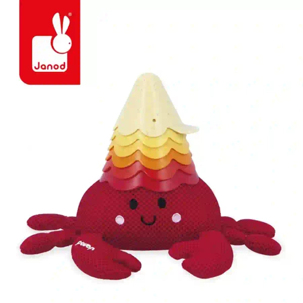 Zabawka do kąpieli - krab z muszelkami, dla dzieci, 10 m+, Janod
