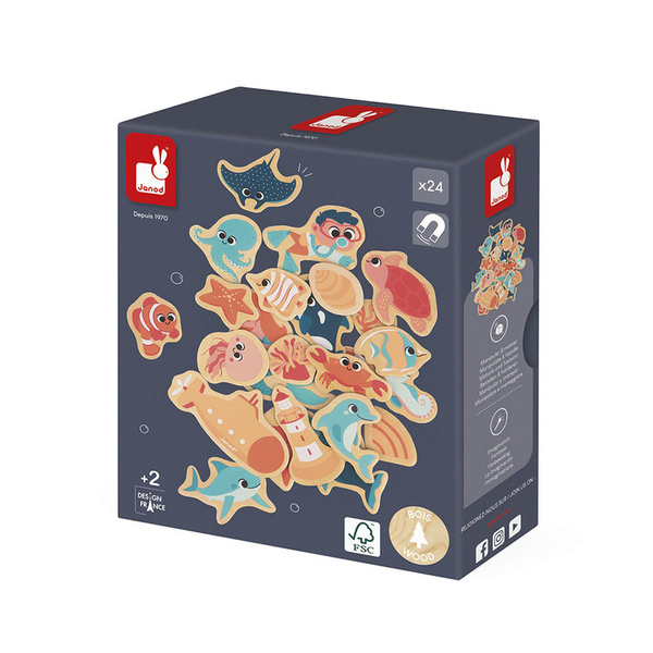 Układanka magnetyczna - magnesy Podwodny świat, dla dzieci 2 lata+, Janod