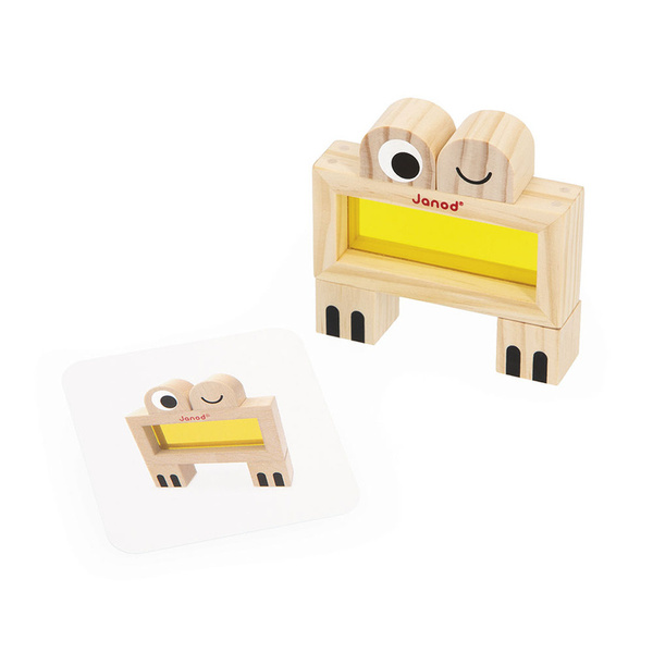 Klocki drewniane - przeźroczyste kolorowe sensoryczne, 12 m+, Janod