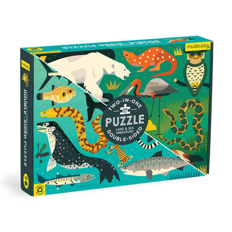 Puzzle dwustronne 100 elementów Mudpuppy 6+ - edukacyjne puzzle