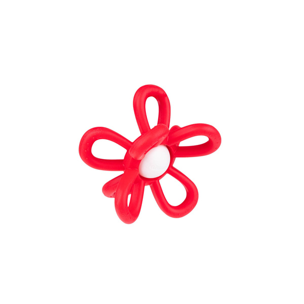 Grzechotka Gryzak silikonowy Kwiatek uspokajający czerwony 3m+, Giligums