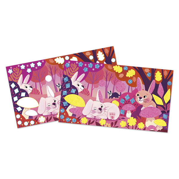 Zestaw kreatywny naklejki piankowe Leśni przyjaciele, dla dzieci, 6 lat+, Janod