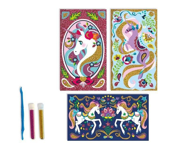 Zestaw kreatywny Magiczny brokat Jednorożce 7+, Janod