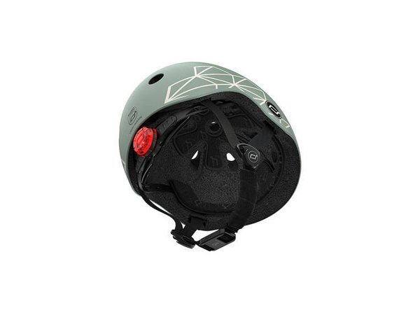 Zestaw: Scoot and Ride Kask dla dzieci 1-5 lat rozm. XXS-S, kolor: Green Lines + ochraniacze rozm. XXS, kolor: Black