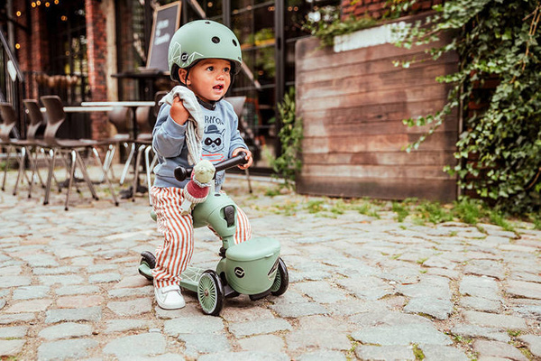 Scoot and Ride HK1 Lifestyle 2w1 jeździk i hulajnoga dla dzieci 1-5 lat, kolor: Green Lines