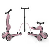 Zestaw: Scoot and Ride HK1 Push and Go 2w1 jeździk i hulajnoga dla dzieci 1-5 lat, kolor: Wildberry + ochraniacze rozm. XXS