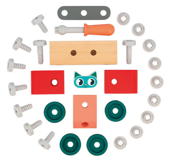 Samochód - Wóz Strażacki do składania Kot Brico ‘Kids 2 lata+, Janod