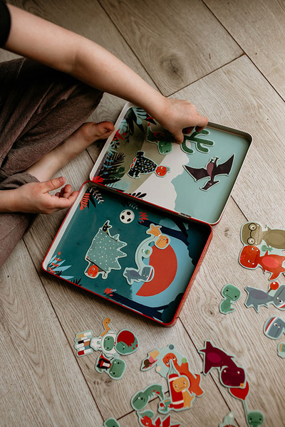 Tablica magnetyczna - Magnetyczne konstrukcje Tiny T.rex dla dzieci, Mudpuppy