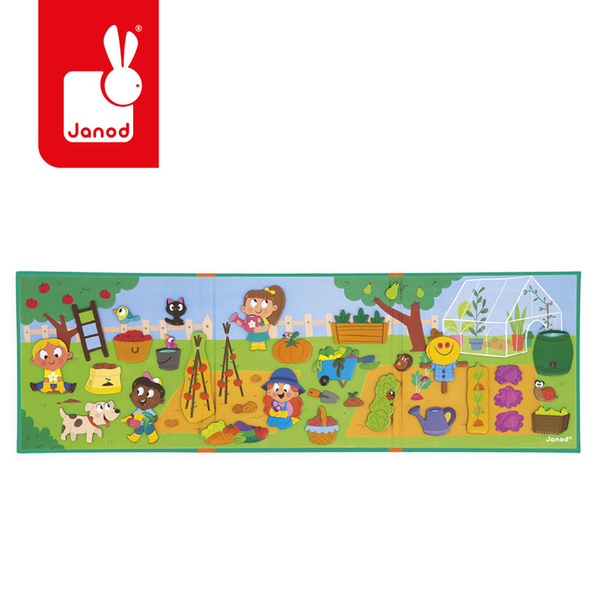 Magnetyczna układanka W ogródku Magneti'stories, dla dzieci, 3 lata+, Janod