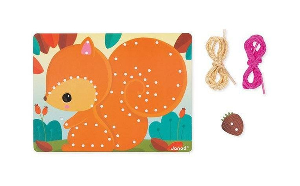 Zabawka manipulacyjna – przeplatanka Zwierzątka, Janod