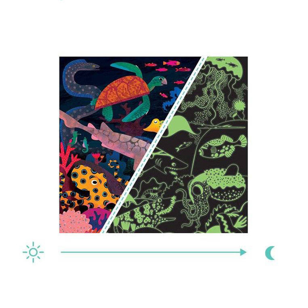 Puzzle rodzinne świecące w ciemności Ocean 500 elementów 8+, Mudpuppy