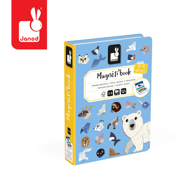 Układanka magnetyczna Magnetibook Zwierzęta polarne dla dzieci 3+, Janod