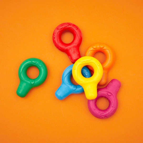 Zestaw kreatywny - Pierwsze kredki świecowe z uchwytem 6 kolorów, 12 m+, Janod