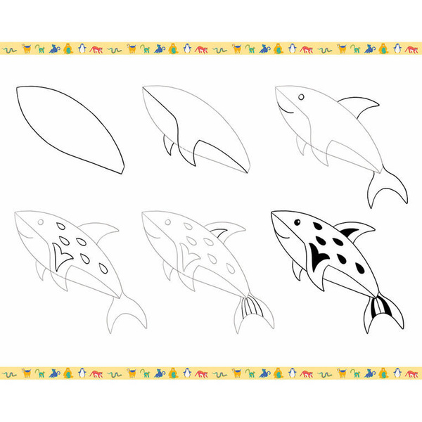 Zestaw kreatywny Rysowanie krok po kroku Zwierzęta 6+, Janod