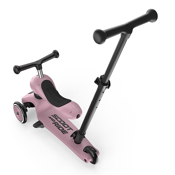 Zestaw: Scoot and Ride HK1 Push and Go 2w1 jeździk i hulajnoga dla dzieci 1-5 lat, kolor: Wildberry + ochraniacze rozm. XXS