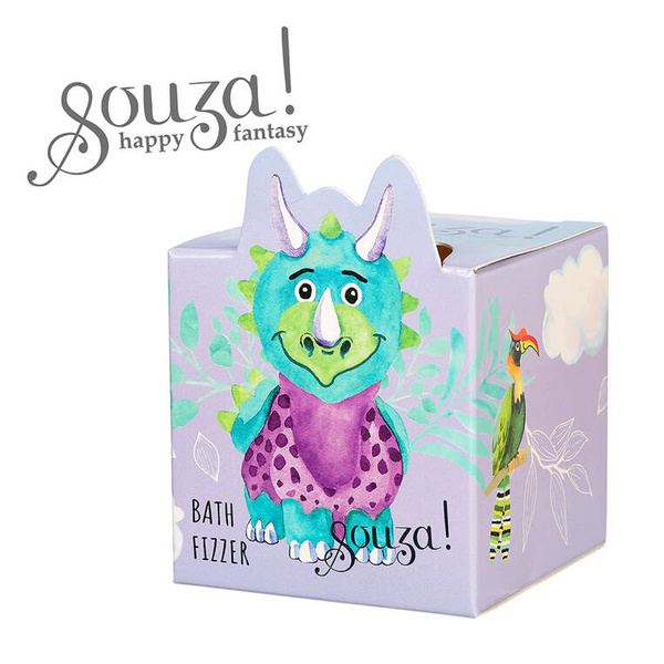 Kula do kąpieli - musująca dla dzieci Smok, różowo-niebieska, 3 lata+, Souza!