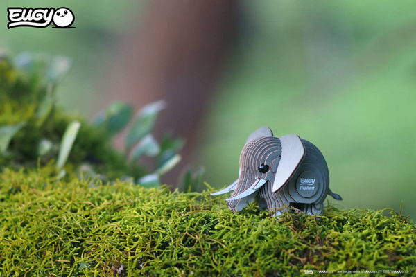 Układanka Puzzle 3D Słoń - zestaw kreatywny dla dzieci 6 lat+, Eugy