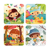 Puzzle progresywne w walizce Pory roku 4 układanki – 6, 9, 12 i 16 elementów 2+, Made in France, Janod