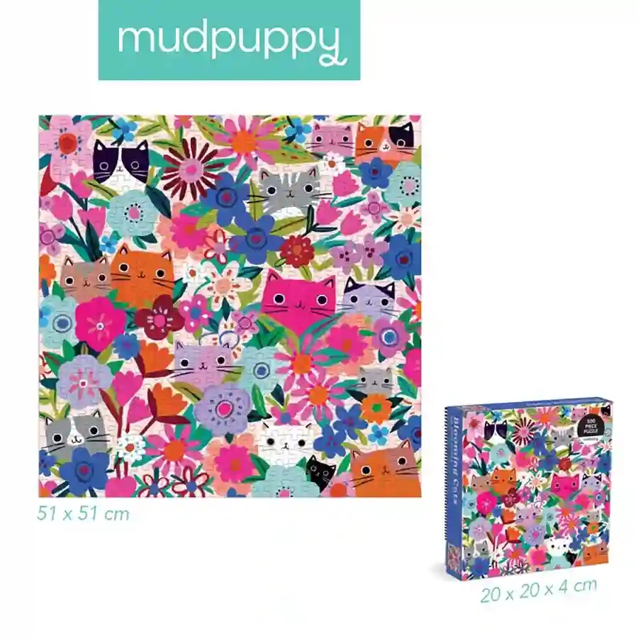 Puzzle rodzinne Kwitnące kotki Mudpuppy design
