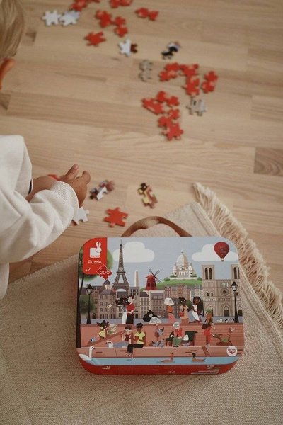 Puzzle w walizce Paryż 200 elementów 7+, Janod