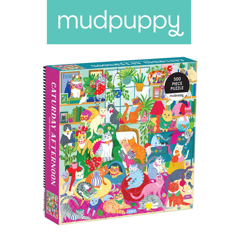 Mudpuppy Puzzle rodzinne Kocie popołudnie 500 elementów - prezent dla dziecka