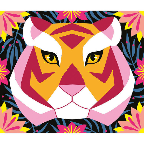 Zestaw kreatywny Przeplatanka 3D String art Zwierzęta dżungli 8+, Janod