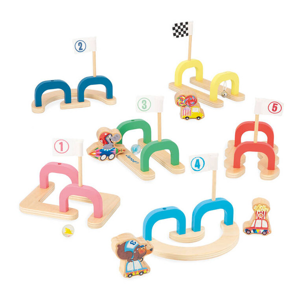 Gra w kulki marmurki Wyścig z przeszkodami Applepop 3+, Janod