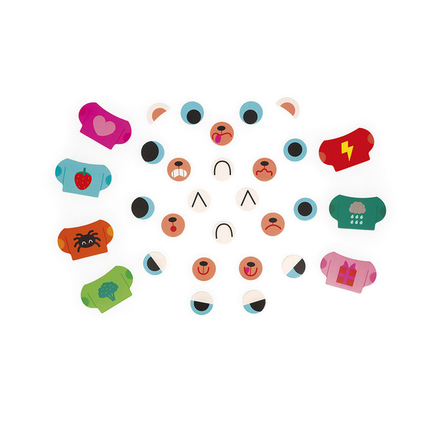 Magnetyczna układanka Emocje Miś, drewniana dla dzieci 2 lata+, Janod