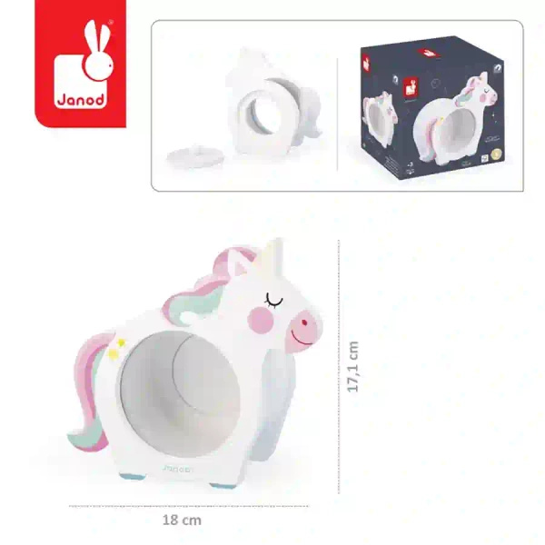 Skarbonka drewniana Jednorożce, dla dzieci, na prezent, 3 lata+, Janod