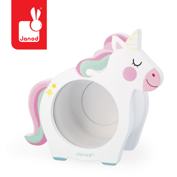 Skarbonka drewniana Jednorożce, dla dzieci, na prezent, 3 lata+, Janod