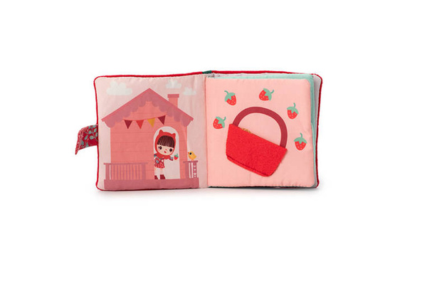 Miękka mini-książeczka wielofunkcyjna z silikonowym gryzakiem Czerwony Kapturek 6 m+, Lilliputiens