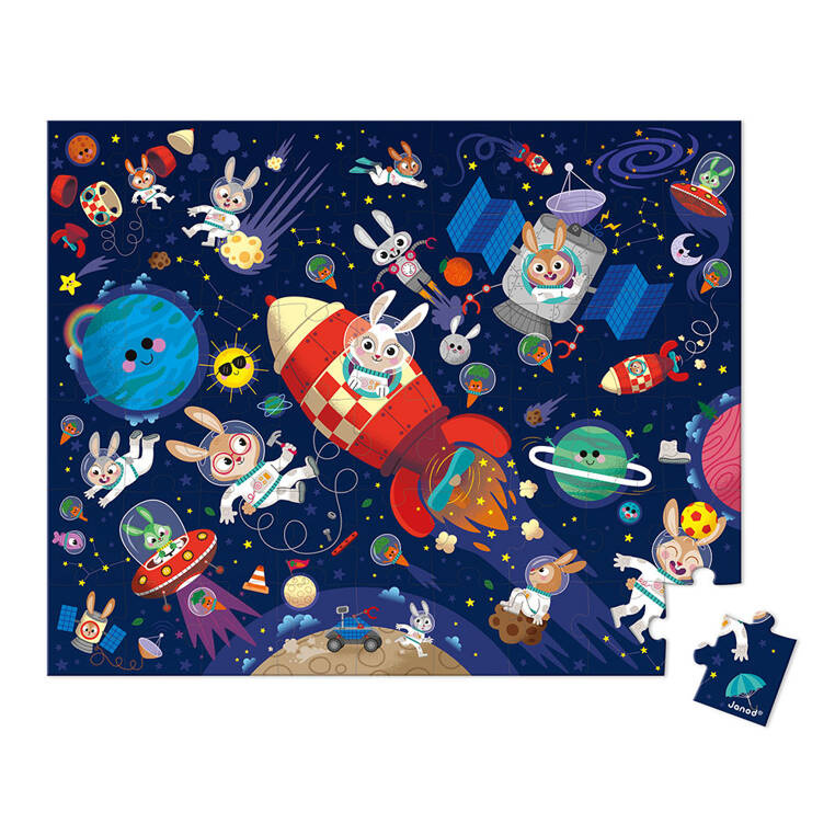 Puzzle edukacyjne Rakieta kosmiczna Janod dla dzieci