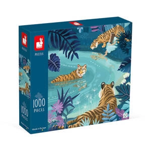 Janod Puzzle artystyczne Spotkanie tygrysów 1000 elementów 9+ Made in Poland
