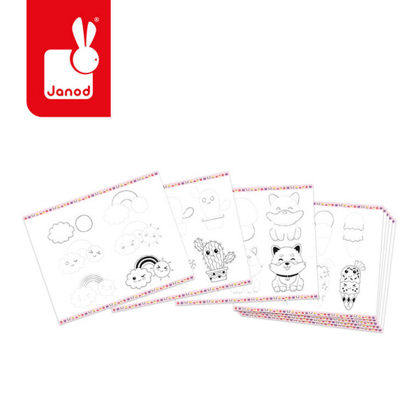 Zestaw kreatywny Rysowanie krok po kroku Modele kawaii dla dzieci 6+, Janod