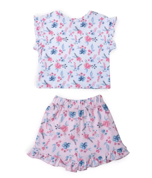 Sinsay Komplet dziewczęcy w kwiaty, 2-częściowy: szorty i koszulka