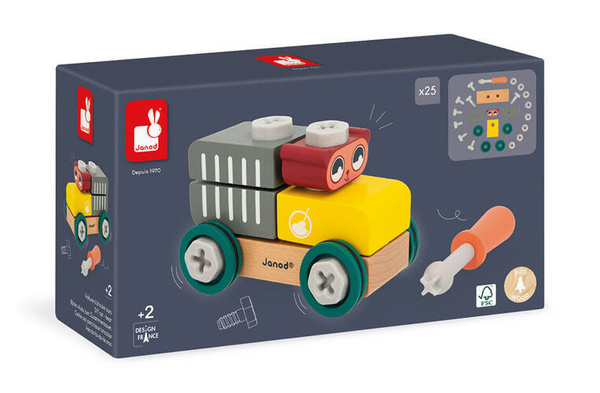 Samochód - cysterna do składania drewniany Miś Brico ‘Kids, 2 lata+, Janod