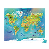Puzzle w walizce Mapa świata 100 elementów 6+ Made in France, Janod