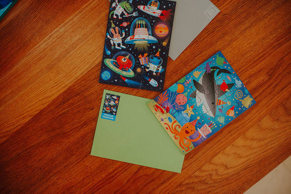 Puzzle-kartka z życzeniami Rekin 12 elementów 3+, Mudpuppy