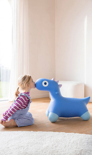 Dmuchany skoczek Hoppi Dino Cosmic blue dla dzieci 2 lata+, QUUT