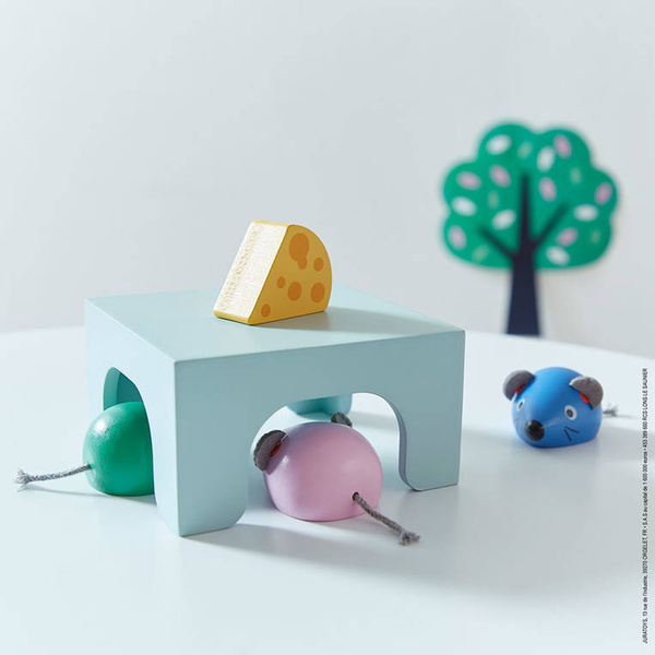 Drewniana układanka Orientacja w przestrzeni Kot i mysz 3+, Janod