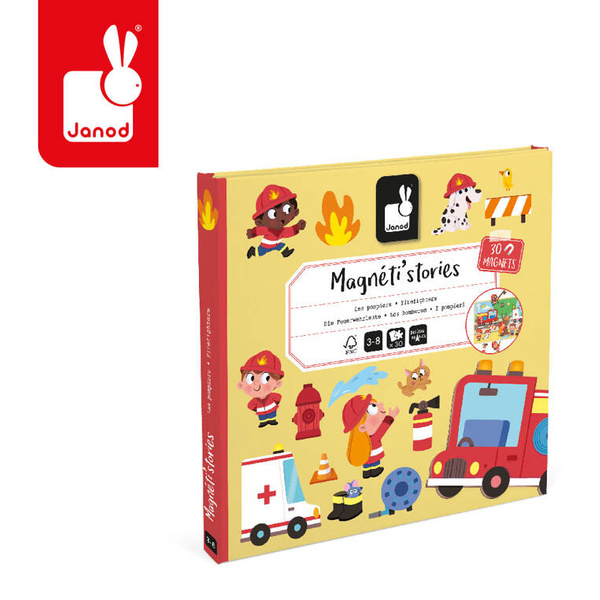 Układanka Magnetyczna Strażacy Magneti'stories dla dzieci 3+, Janod