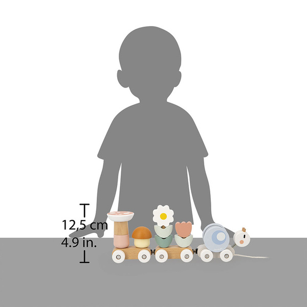 Magnetyczny pociąg z klockami do ciągnięcia Ślimak, 12m+, Janod