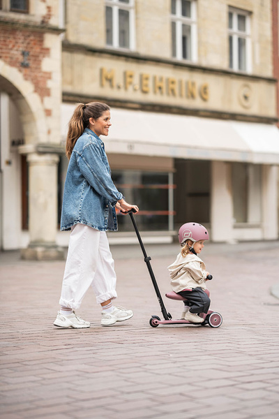 Scoot and Ride HK1 Push and Go 2w1 jeździk i hulajnoga dla dzieci 1-5 lat, kolor: Wildberry