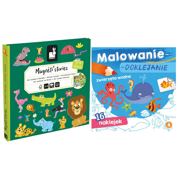 Układanka Magnetyczna Afrykańskie zwierzęta Magneti'stories 3+, Janod