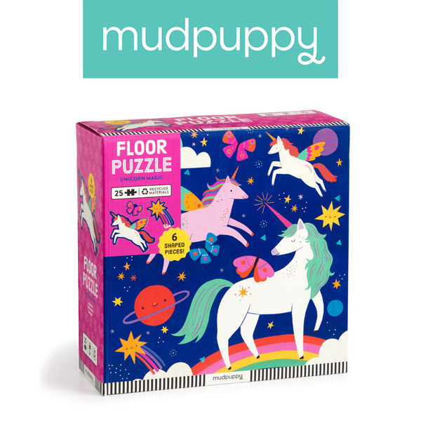 Puzzle podłogowe Magiczne jednorożce 25 elementów, 3 lata+, Mudpuppy