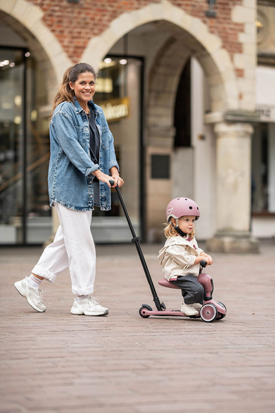 Scoot and Ride HK1 Push and Go 2w1 jeździk i hulajnoga dla dzieci 1-5 lat, kolor: Wildberry