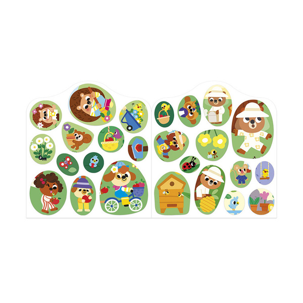 Zestaw kreatywny - książeczka z naklejkami Ogród , dla dzieci, 18 m+, Janod